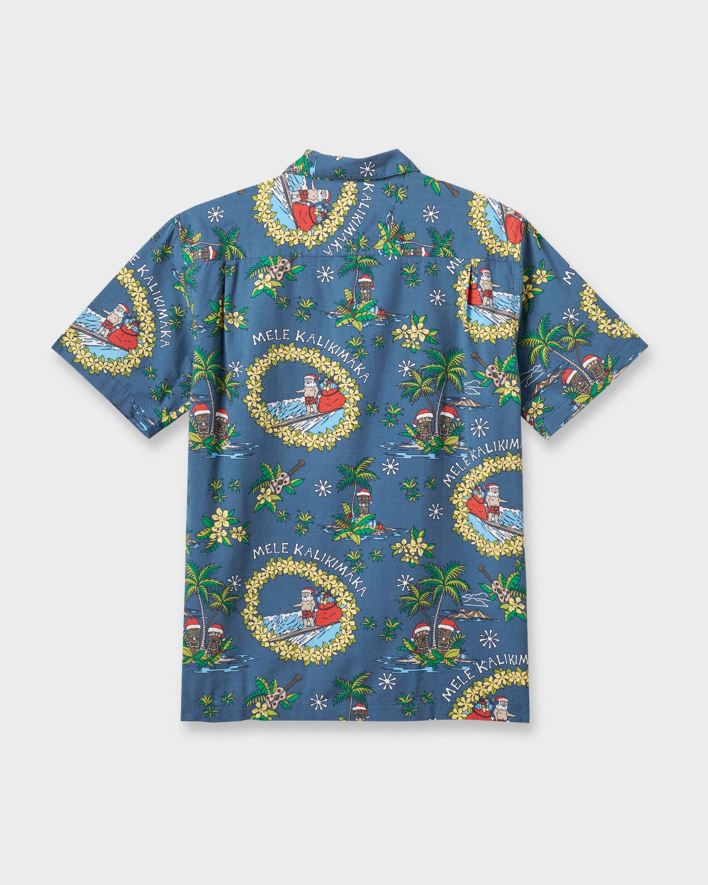 Quick Silver Waterman Surfing Santa Shirt - Real Teal