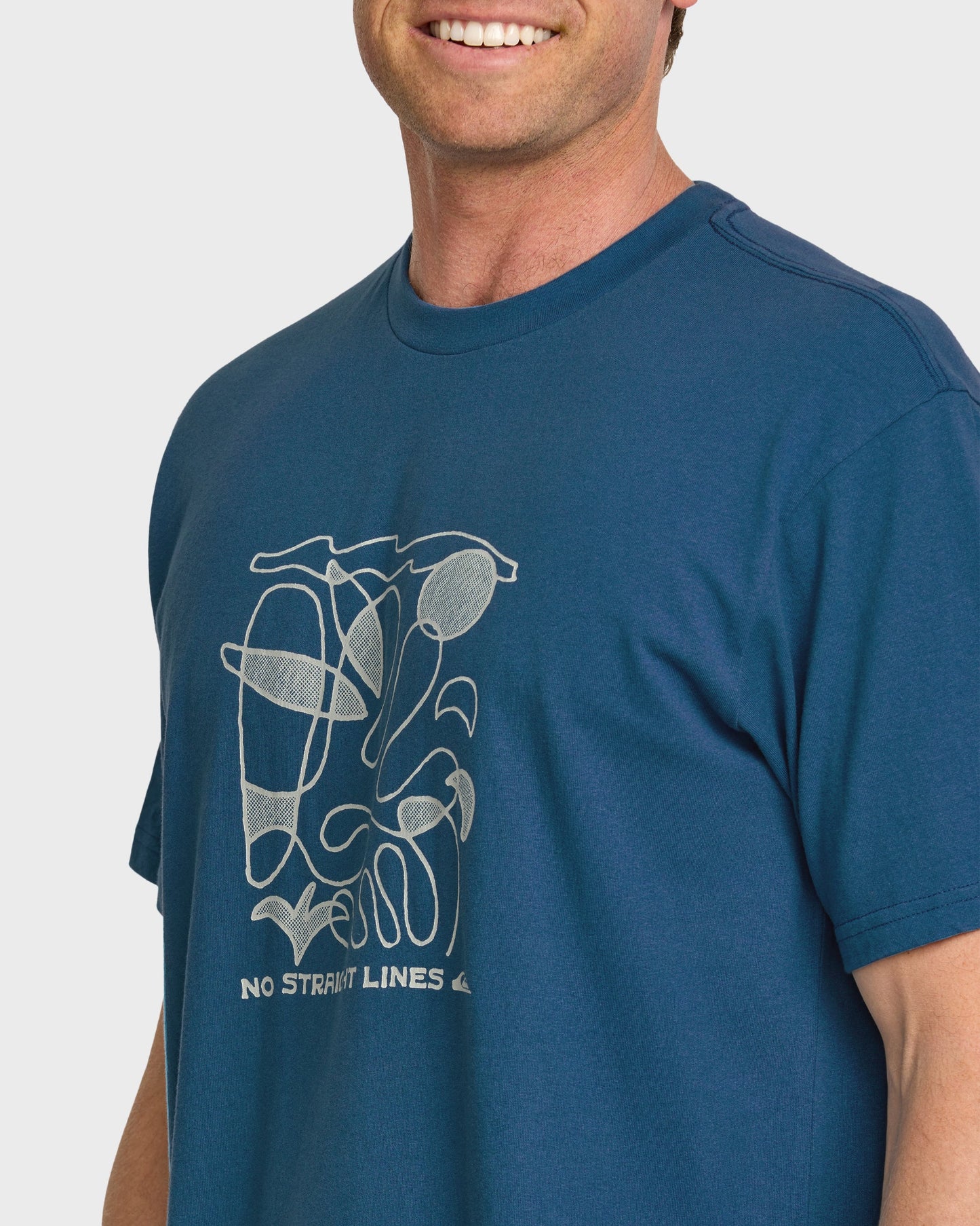 Quick Silver No Straight Lines Stw T-Shirt - Blue Steel