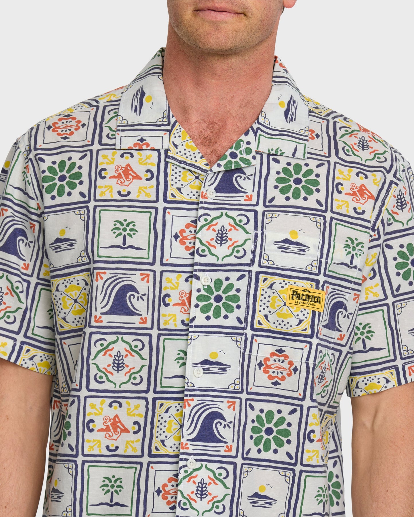 Quick Silver Quiksilver x Pacifico Baja Casual Short Sleeve Shirt - Off White