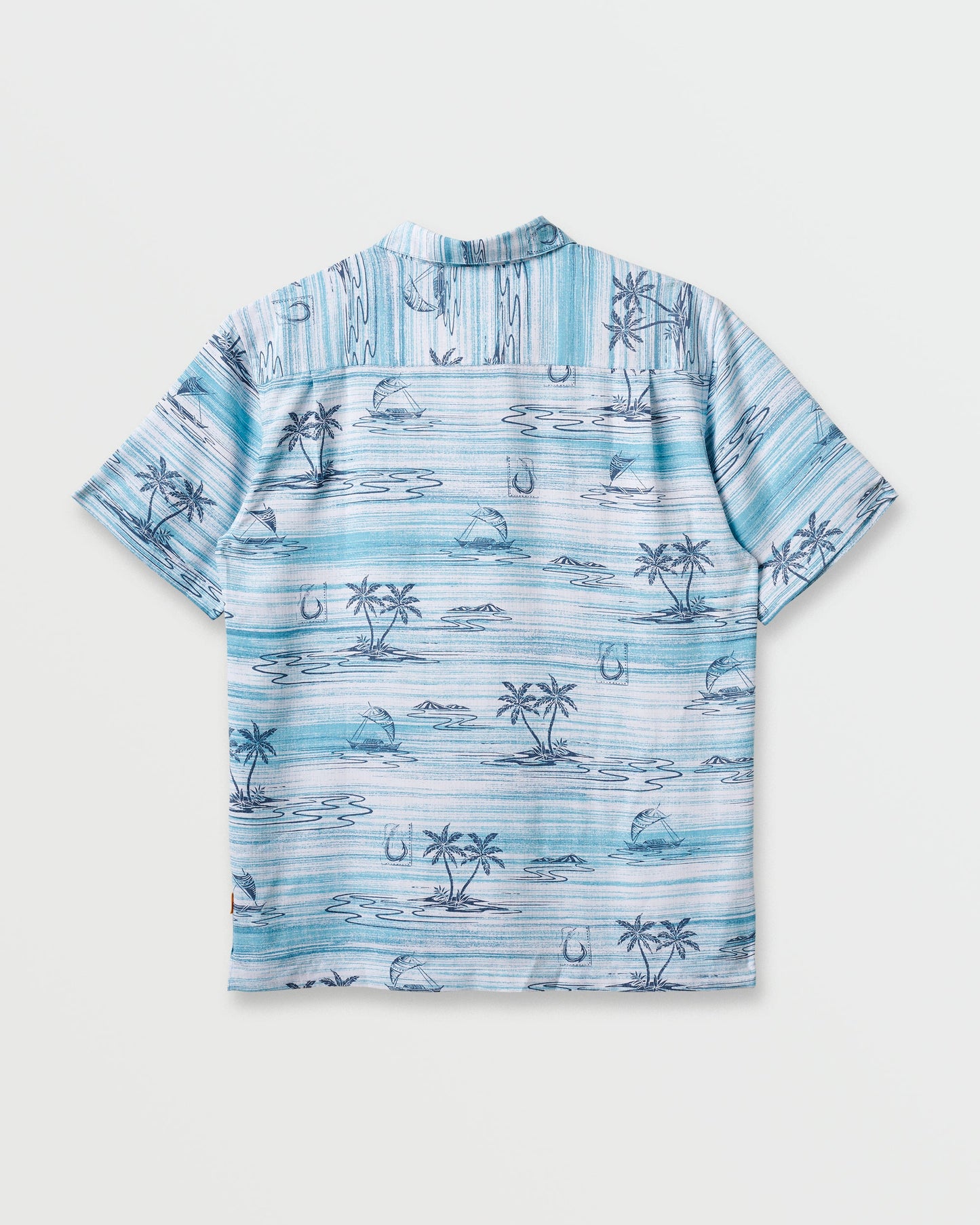 Quick Silver Waterman Island Daze Short Sleeve Shirt - Aqua Sea