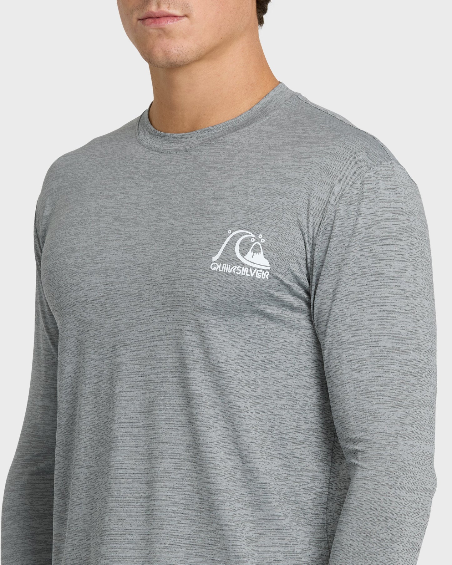 Quick Silver DNA Logo Surf Long Sleeve Surf Tee - Smoked Gray Heather