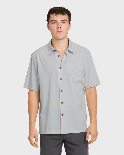 Chaser Short Sleeve Woven Shirt - High Rise - Quick Silver