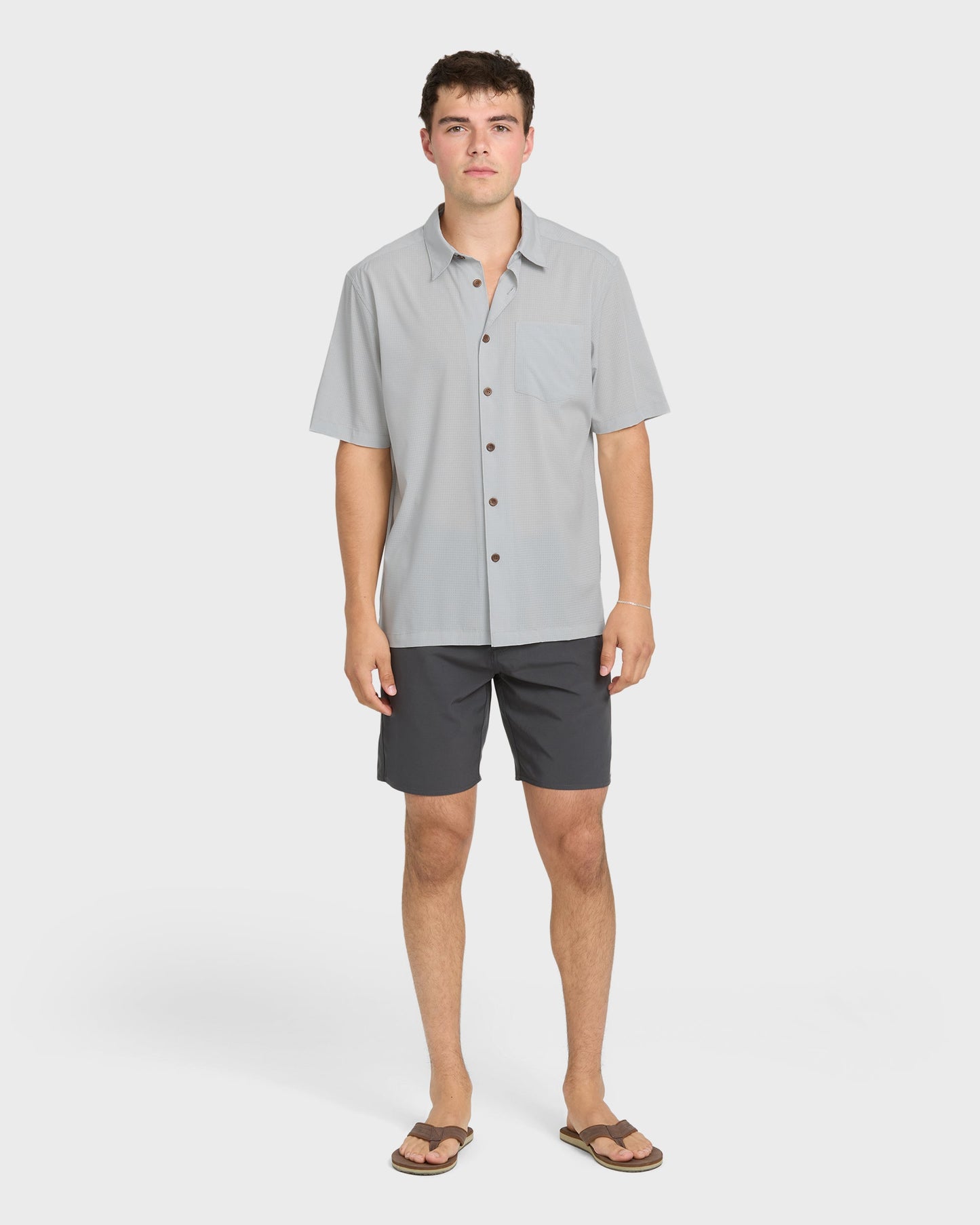 Chaser Short Sleeve Woven Shirt - High Rise - Quick Silver