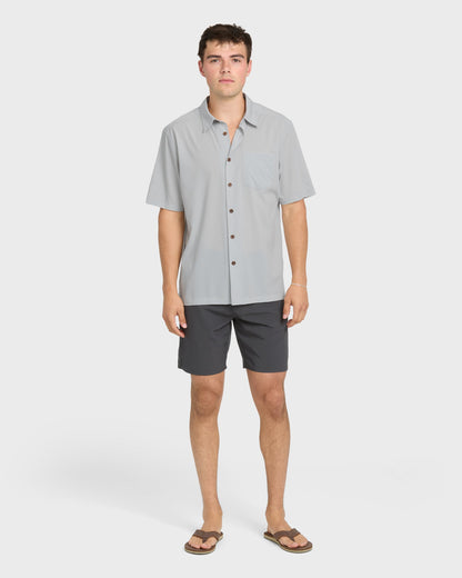 Chaser Short Sleeve Woven Shirt - High Rise - Quick Silver