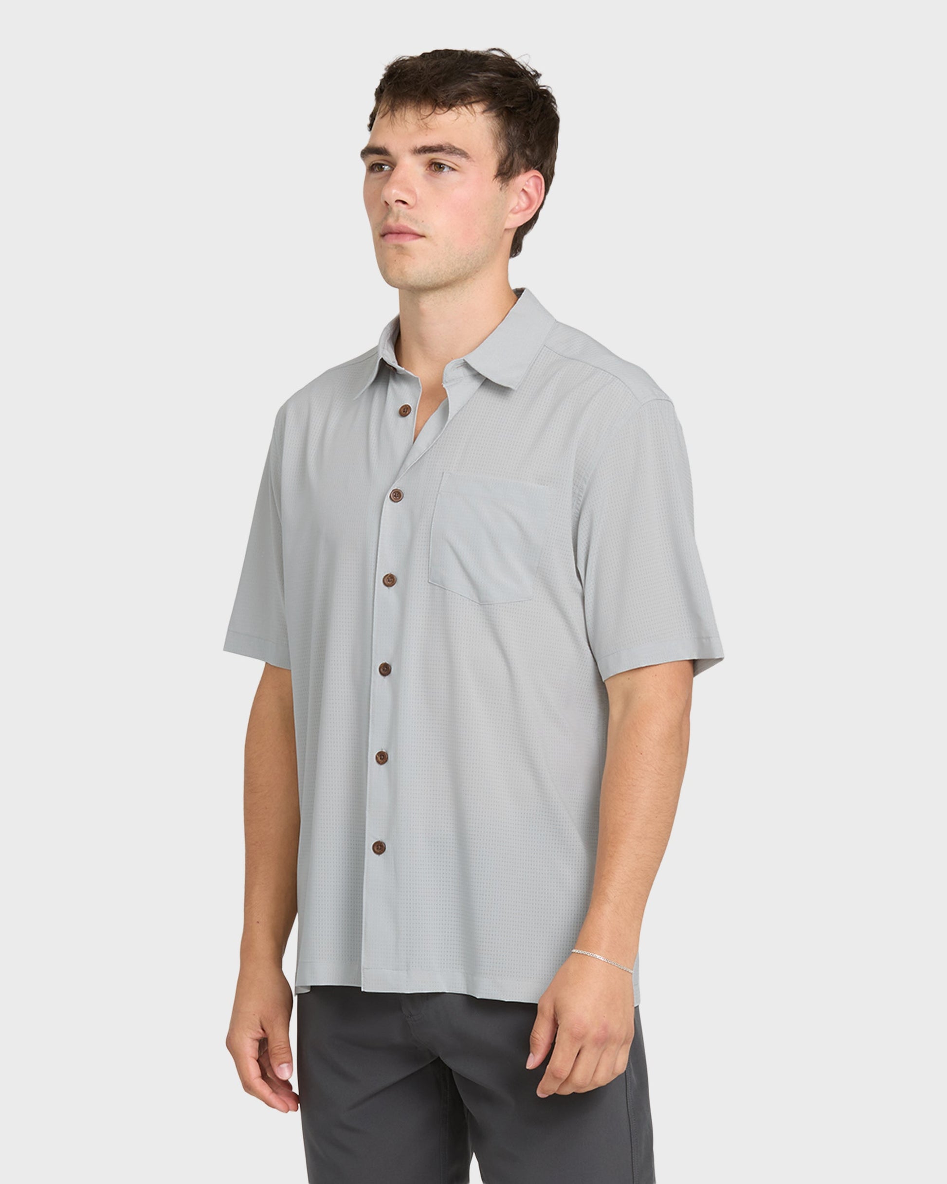 Chaser Short Sleeve Woven Shirt - High Rise - Quick Silver