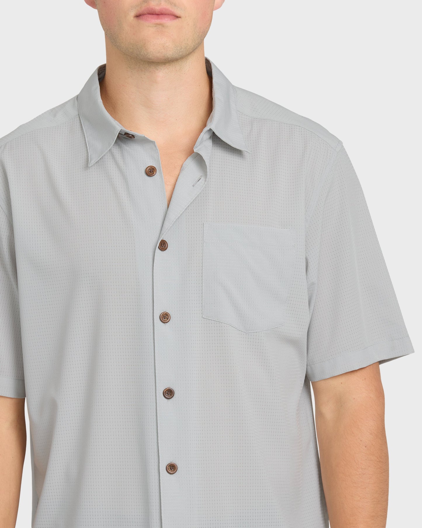 Chaser Short Sleeve Woven Shirt - High Rise - Quick Silver
