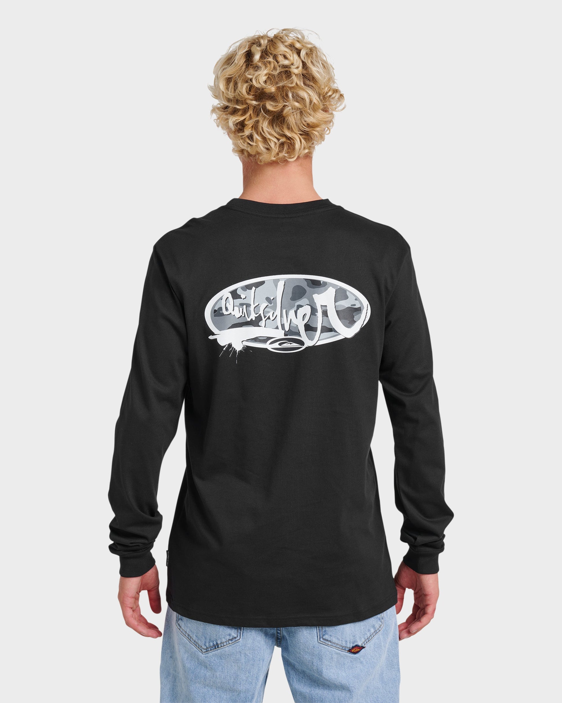 Impaired Camo Long Sleeve T-shirt - Black - Quick Silver