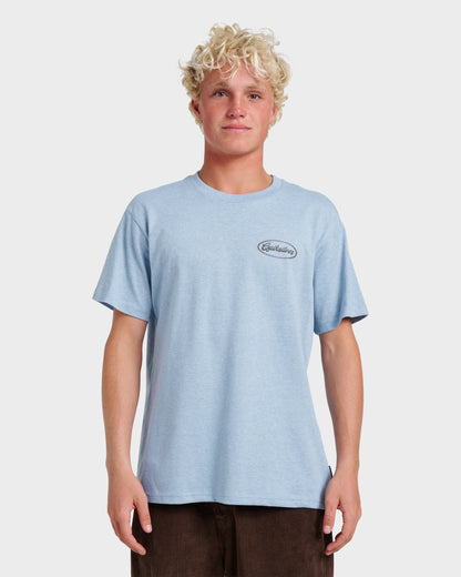 Mechanics Script Classic T-shirt - Ashley Blue Heather - Quick Silver