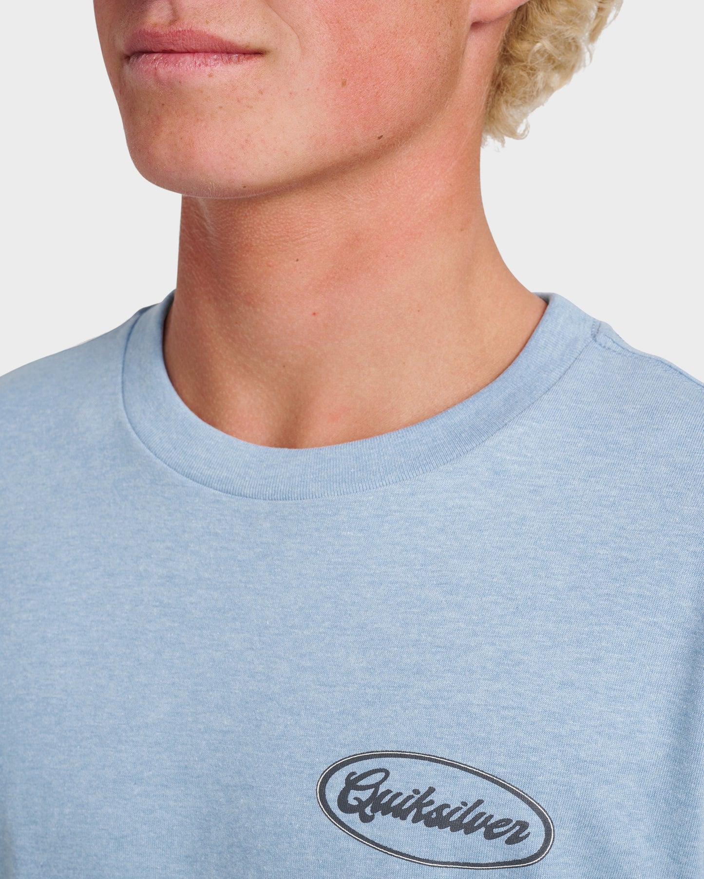 Mechanics Script Classic T-shirt - Ashley Blue Heather - Quick Silver