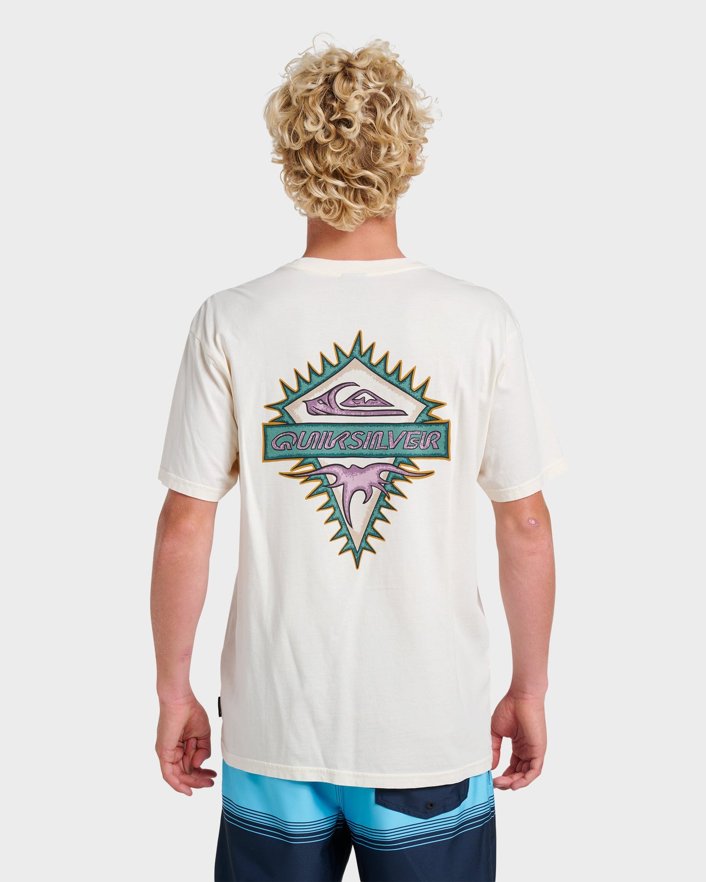 Liberty Spikespigment Dye T-Shirt - Snow White - Quick Silver