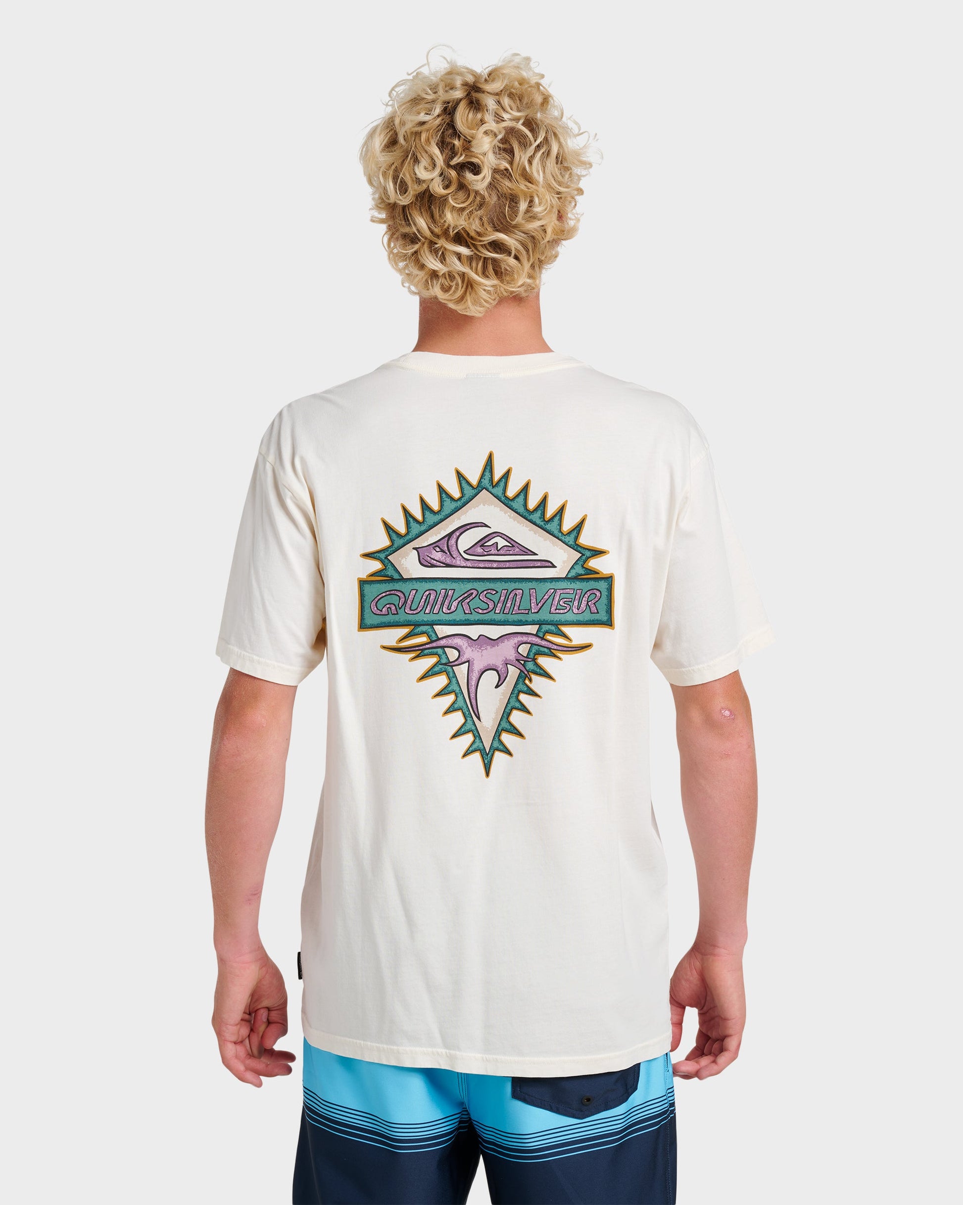 Liberty Spikespigment Dye T-Shirt - Snow White - Quick Silver