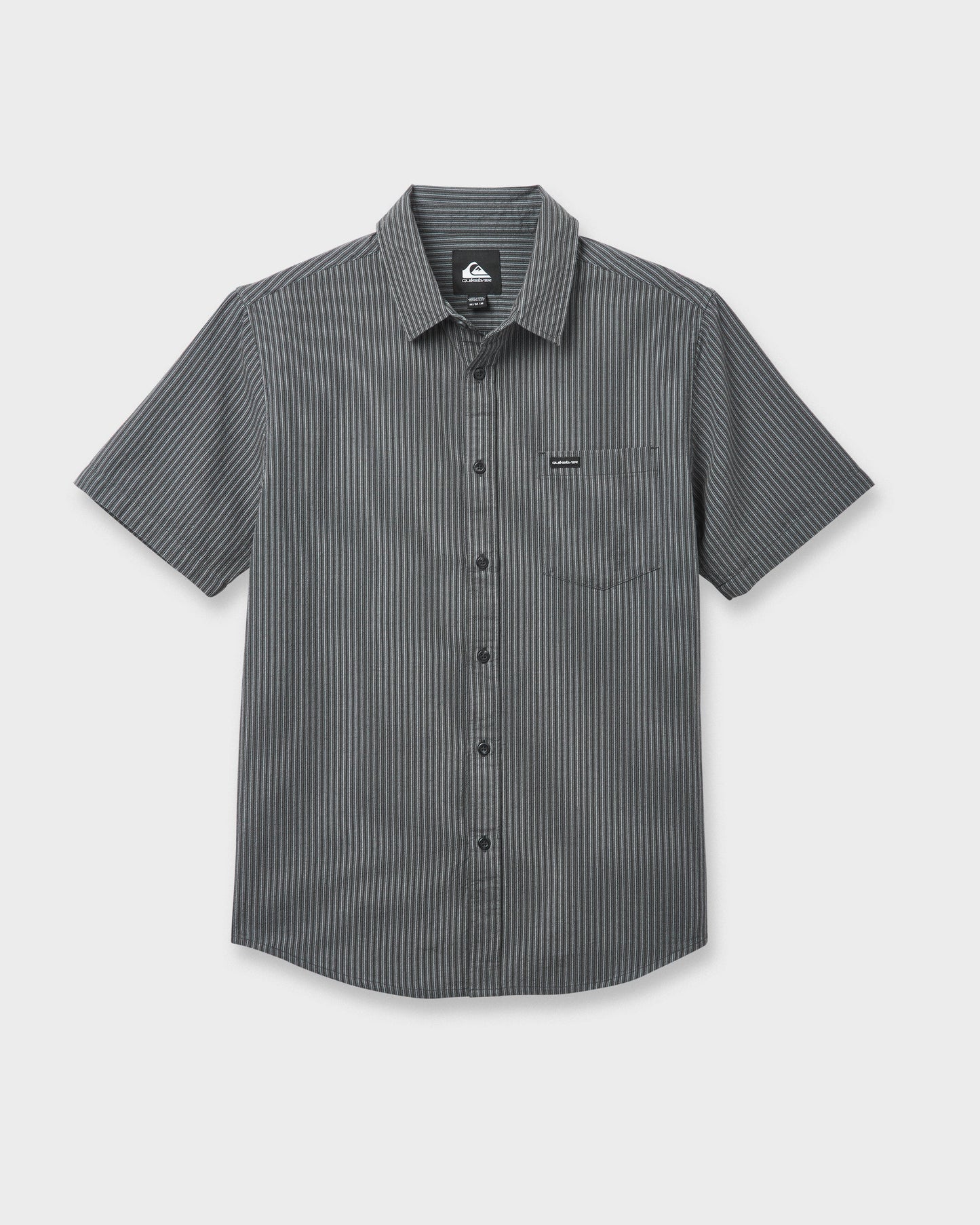 Oxford Stripe Classic Short Sleeve Shirt - Phantom - Quick Silver