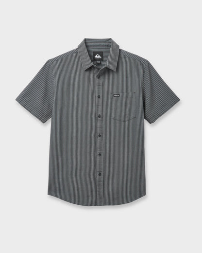Oxford Stripe Classic Short Sleeve Shirt - Phantom - Quick Silver