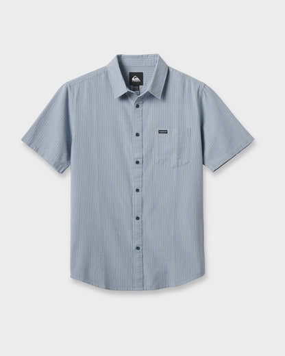 Oxford Stripe Classic Short Sleeve Shirt - Ashley Blue - Quick Silver