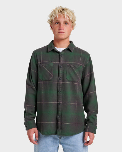 Dna Flannel Shirt - Garden Topiary - Quick Silver