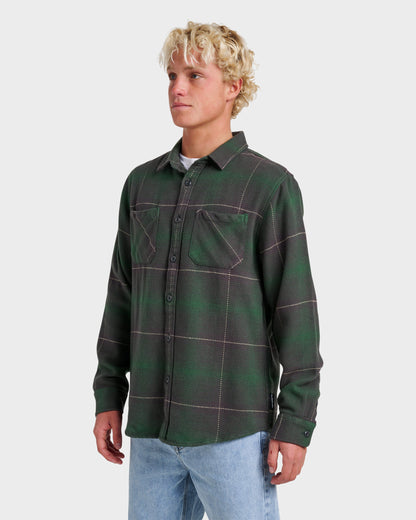 Dna Flannel Shirt - Garden Topiary - Quick Silver