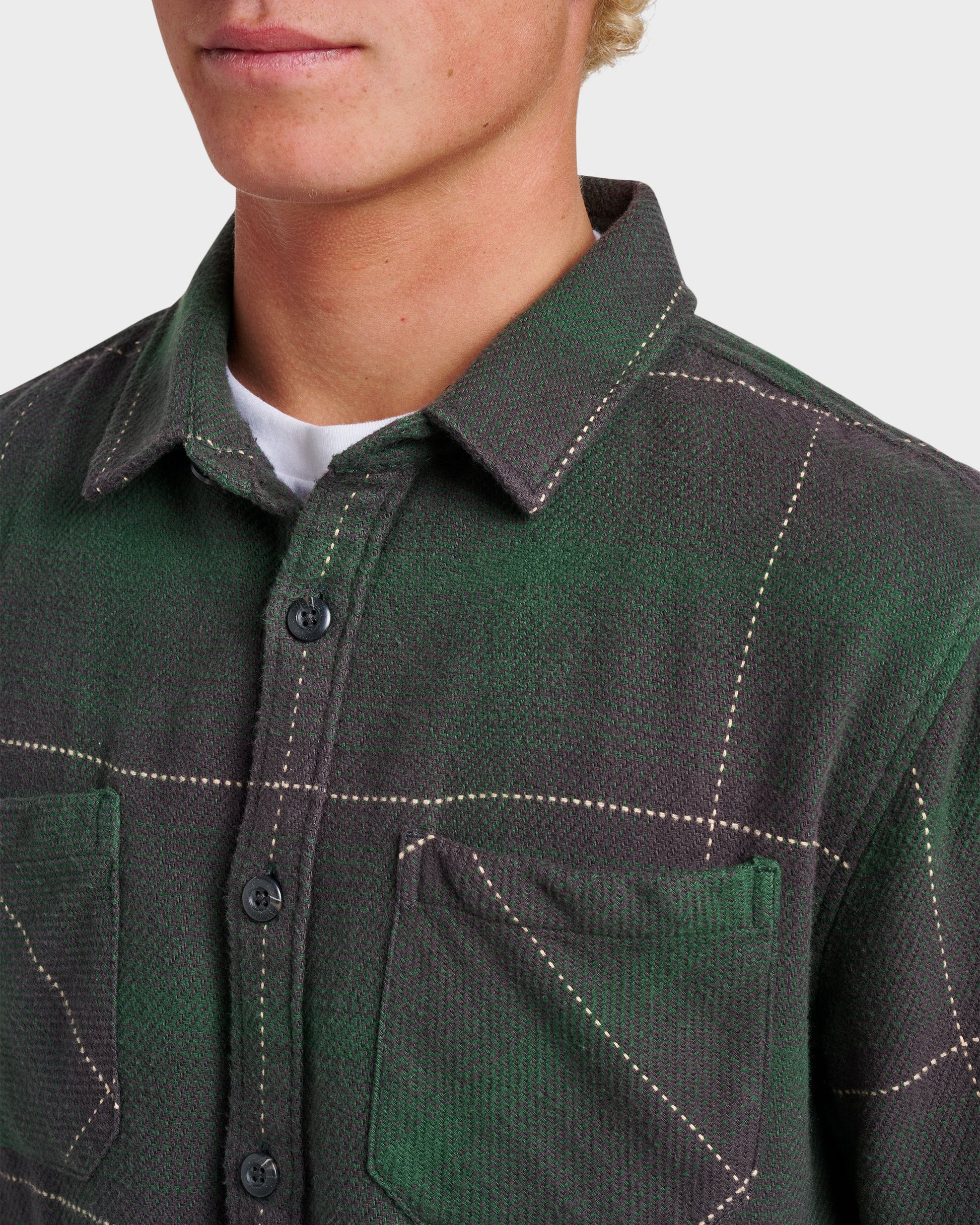 Dna Flannel Shirt - Garden Topiary - Quick Silver
