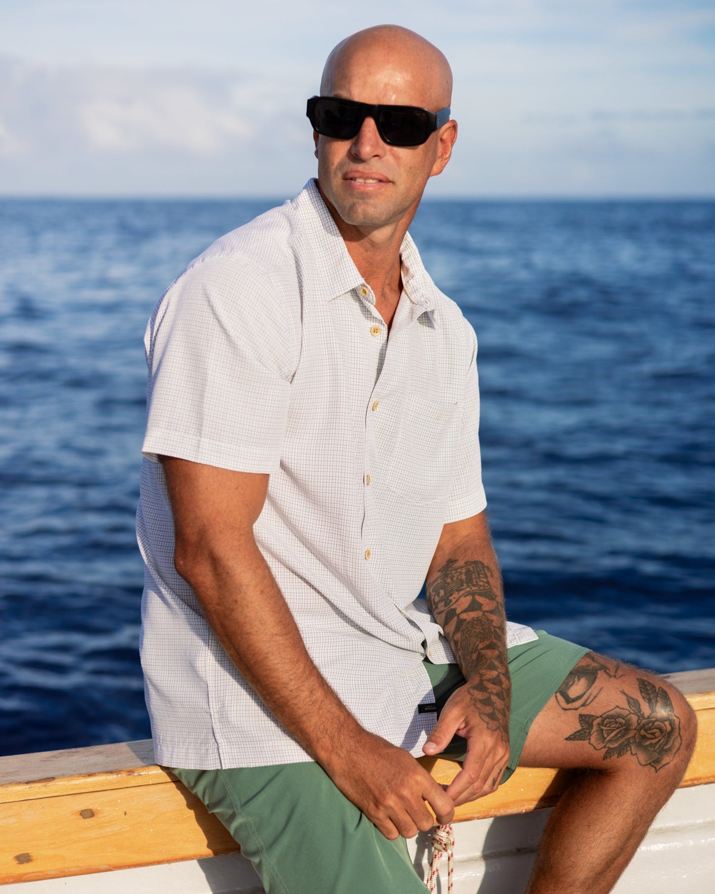 Waterman Checkmate Shirt - White - Quick Silver