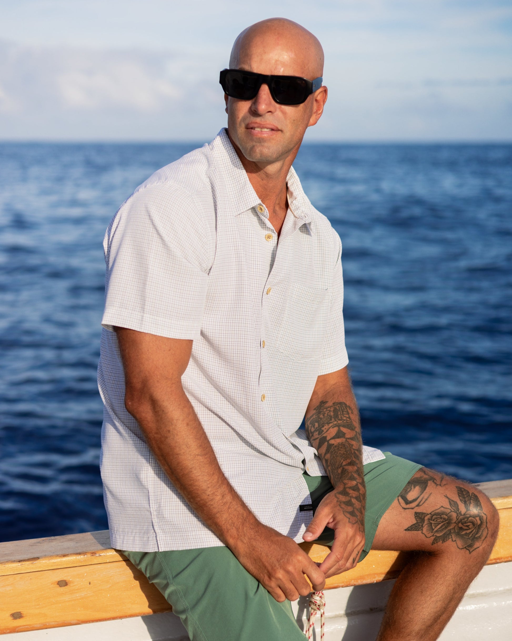 Waterman Checkmate Shirt - White - Quick Silver