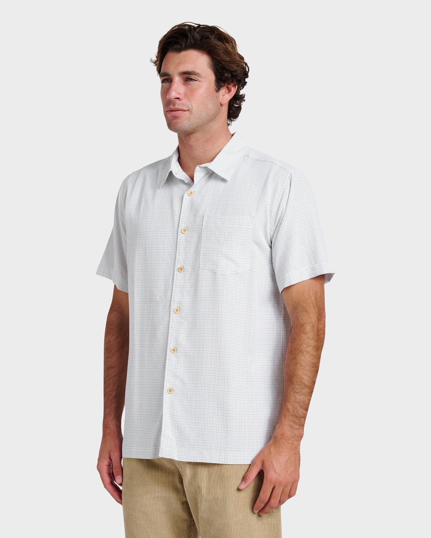 Waterman Checkmate Shirt - White - Quick Silver