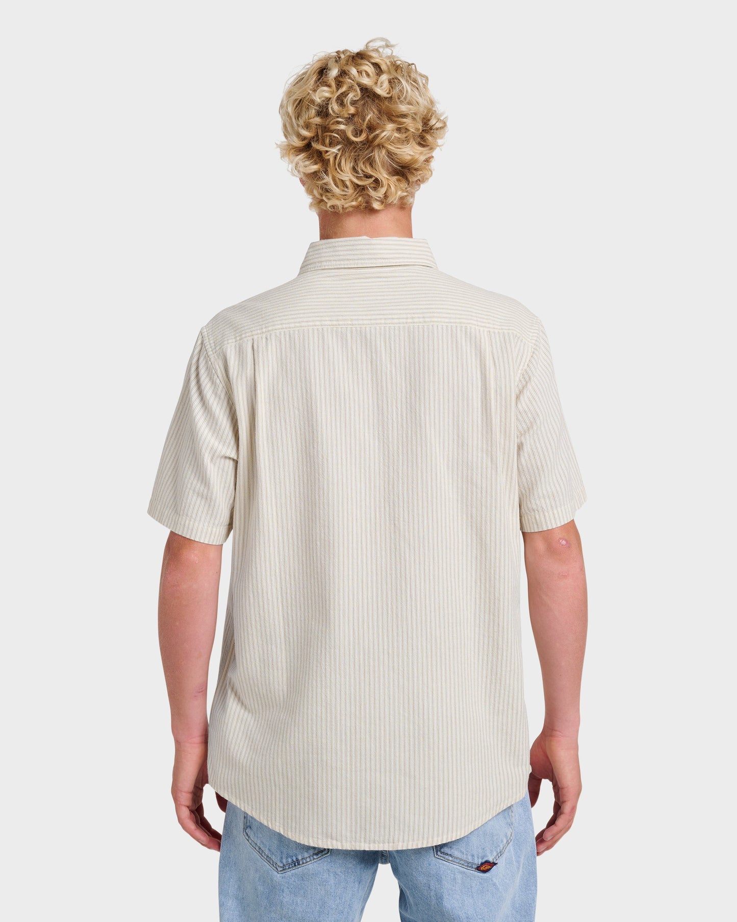 Oxford Stripe Classic Short Sleeve Shirt - Moonstruck - Quick Silver