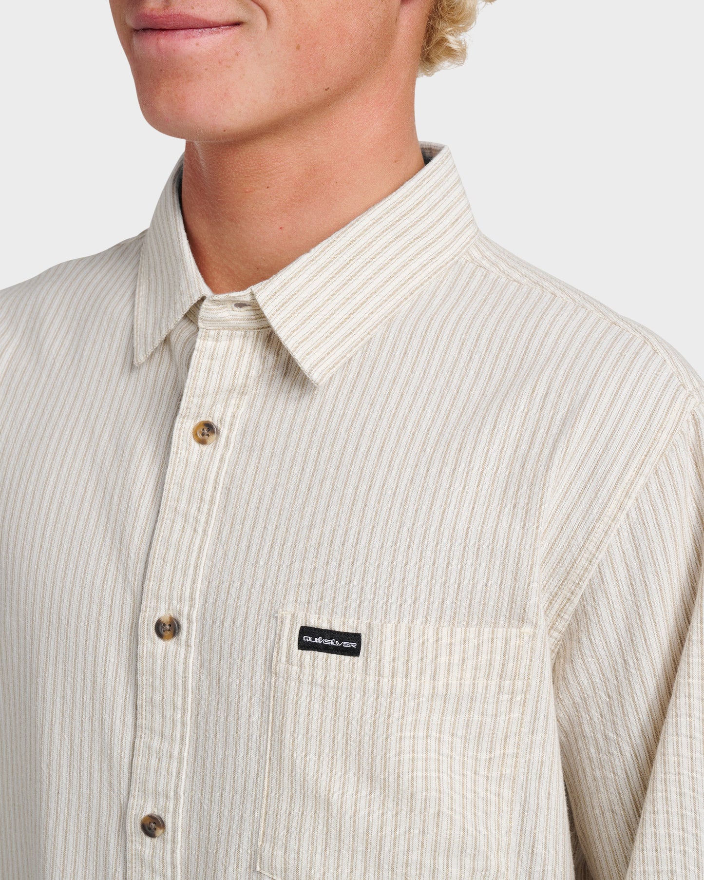 Oxford Stripe Classic Short Sleeve Shirt - Moonstruck - Quick Silver