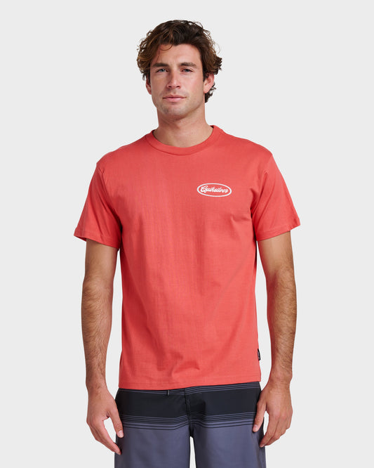 Mechanics Script Classic T-shirt - Mineral Red - Quick Silver