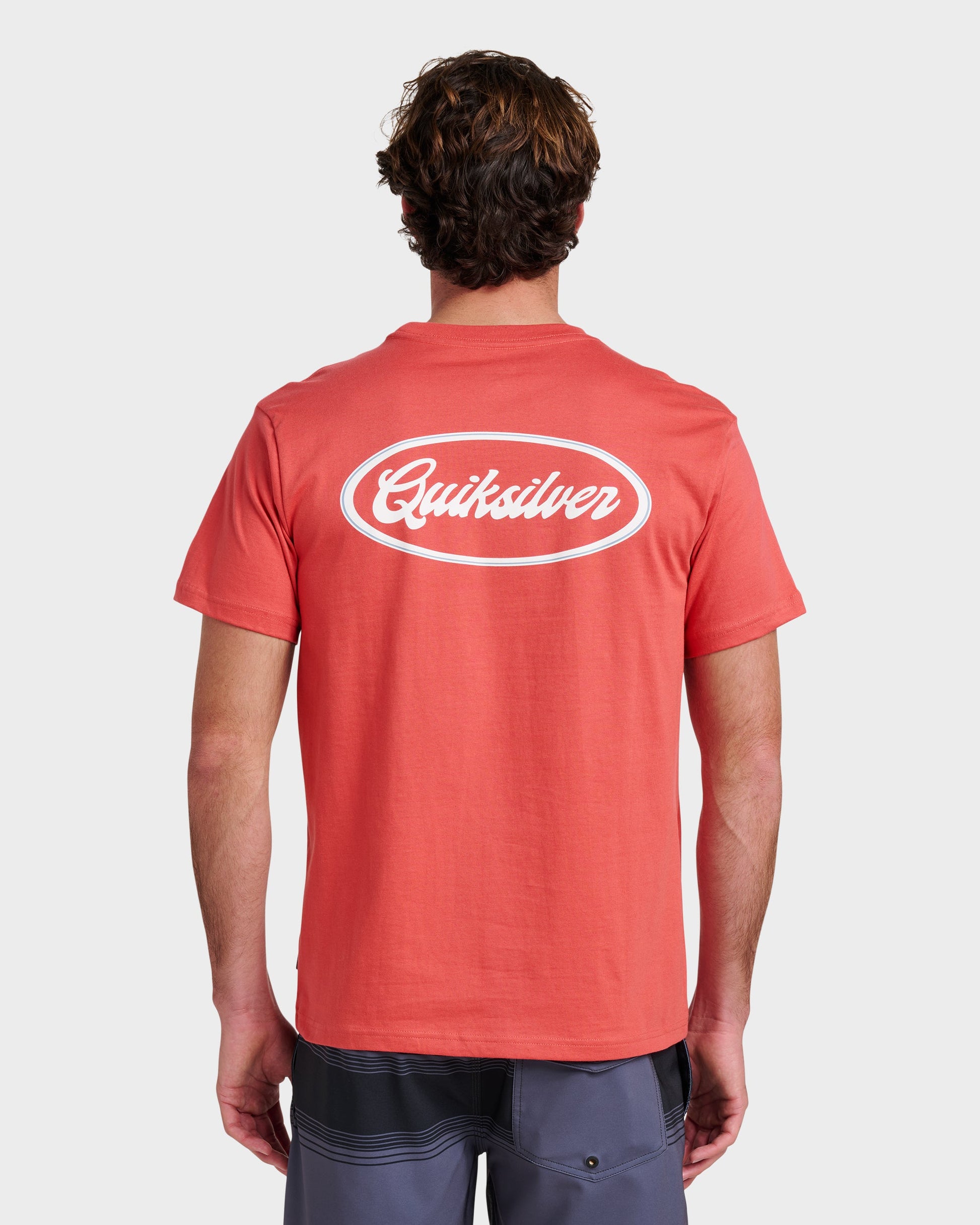 Mechanics Script Classic T-shirt - Mineral Red - Quick Silver