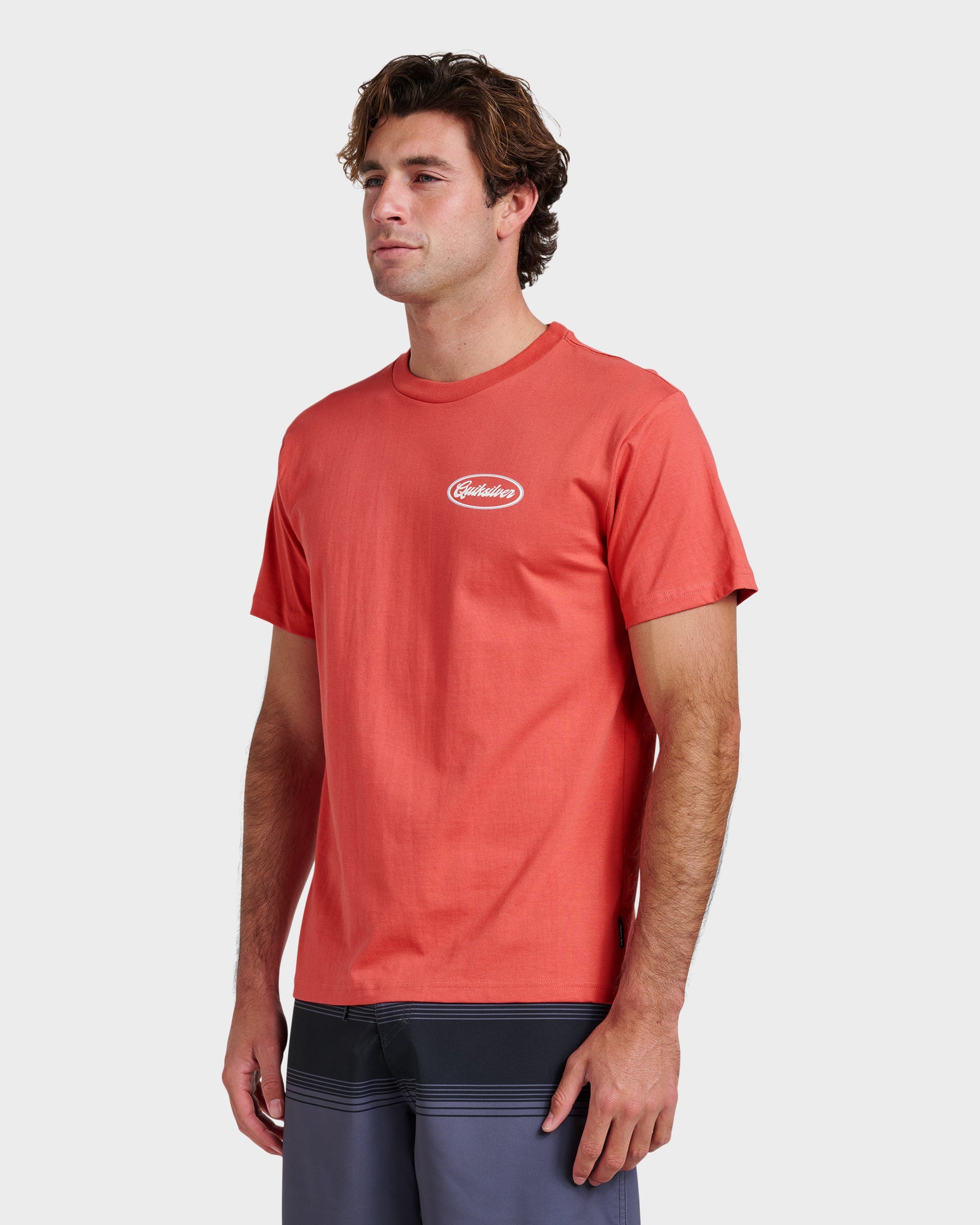 Mechanics Script Classic T-shirt - Mineral Red - Quick Silver