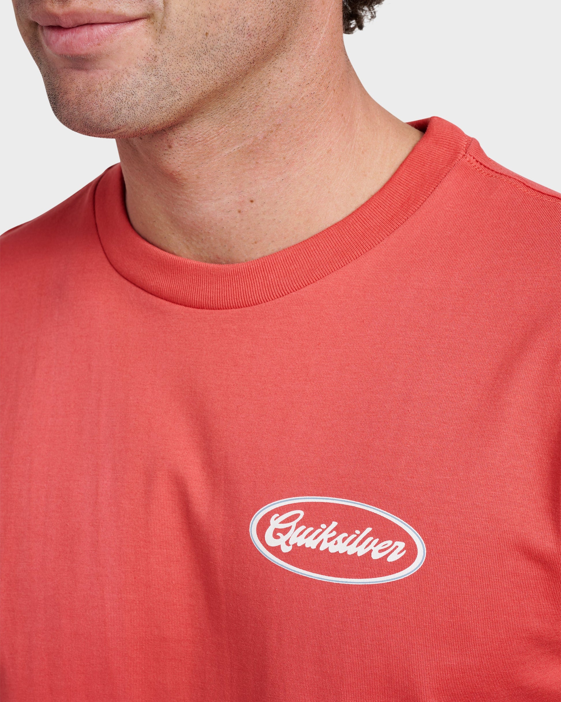 Mechanics Script Classic T-shirt - Mineral Red - Quick Silver