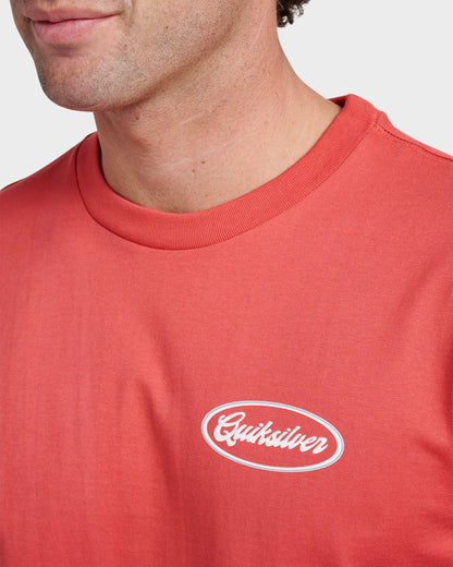 Mechanics Script Classic T-shirt - Mineral Red - Quick Silver