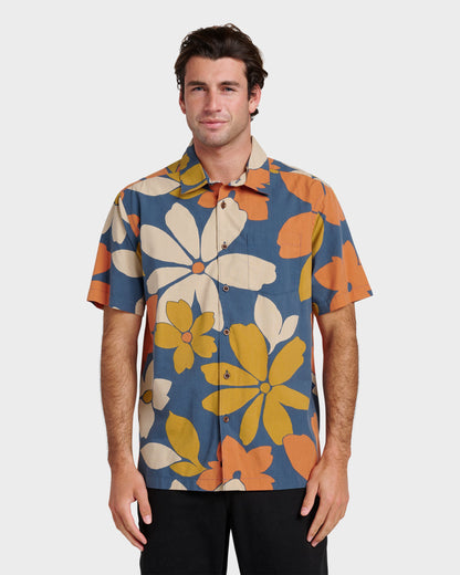 Waterman Flower Power Shirt - Sargasso Sea - Quick Silver