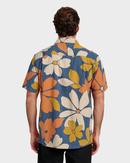 Waterman Flower Power Shirt - Sargasso Sea - Quick Silver