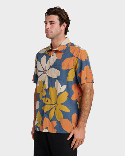 Waterman Flower Power Shirt - Sargasso Sea - Quick Silver