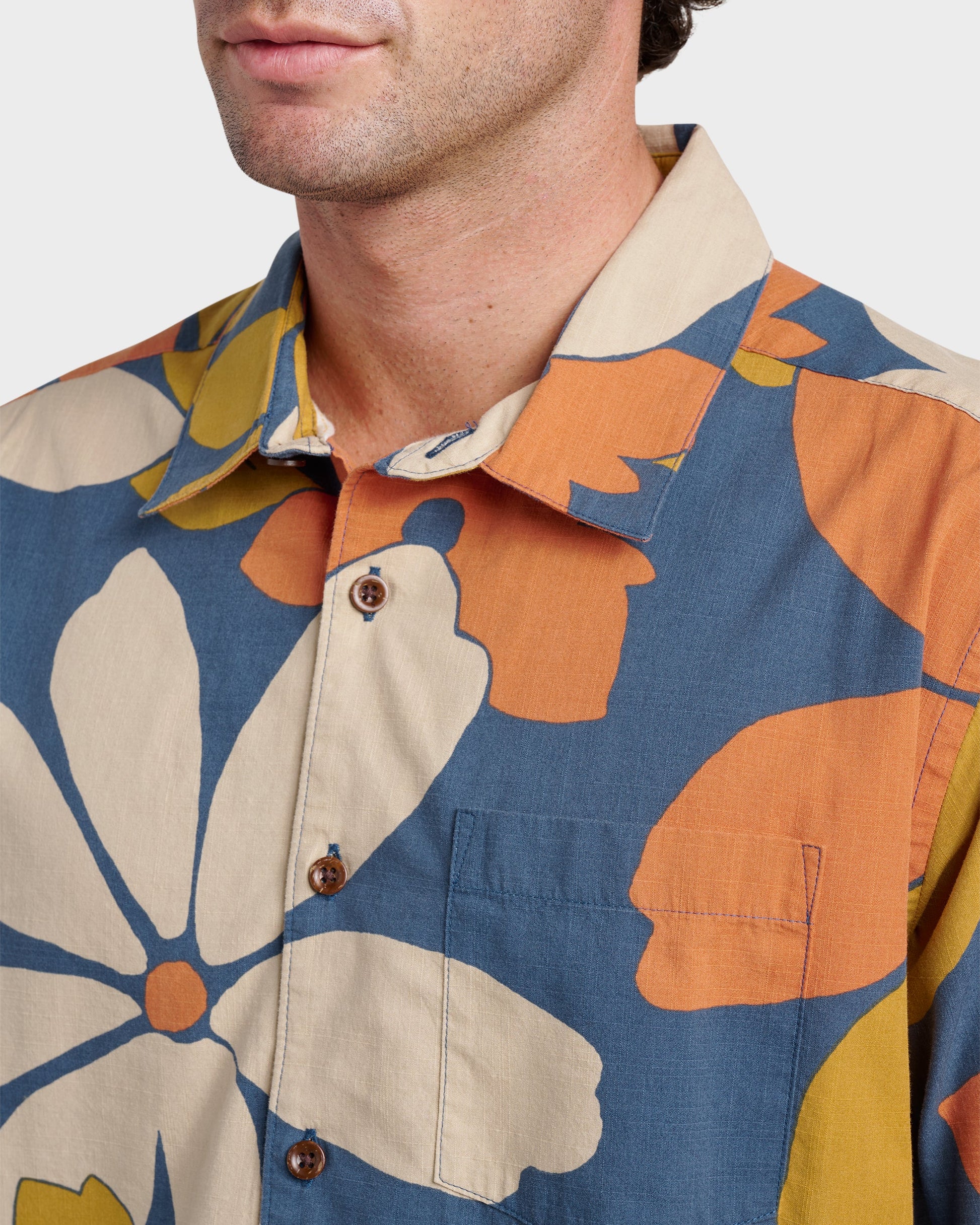 Waterman Flower Power Shirt - Sargasso Sea - Quick Silver