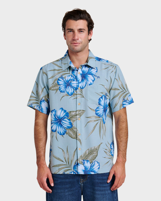Waterman Tropical Dream Shirt - Sterling Blue - Quick Silver