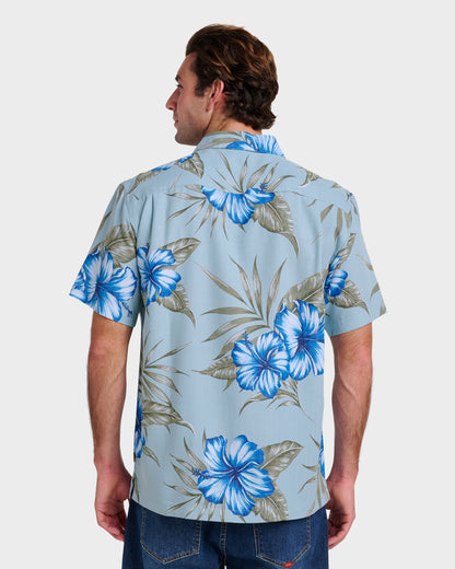 Waterman Tropical Dream Shirt - Sterling Blue - Quick Silver