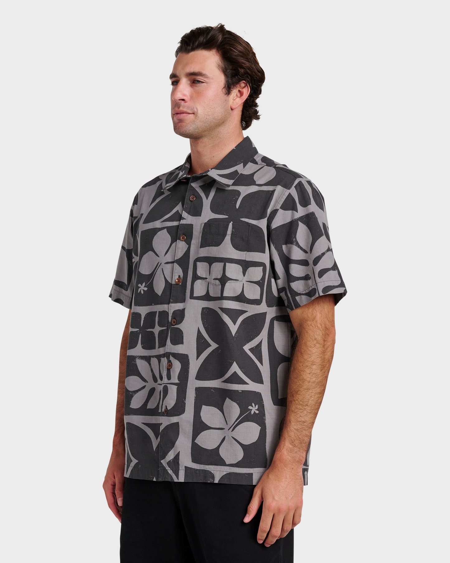 Waterman Tiki Island Shirt - Phantom - Quick Silver