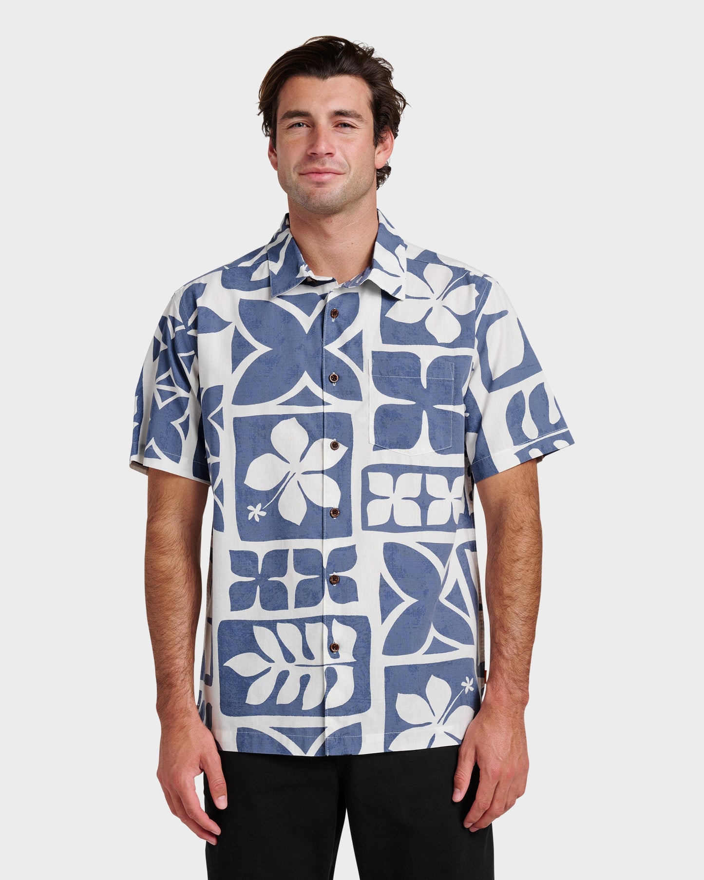 Waterman Tiki Island Shirt - Flint Stone - Quick Silver