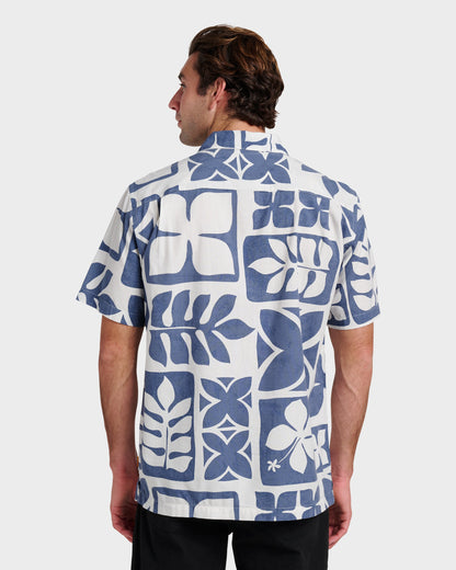 Waterman Tiki Island Shirt - Flint Stone - Quick Silver