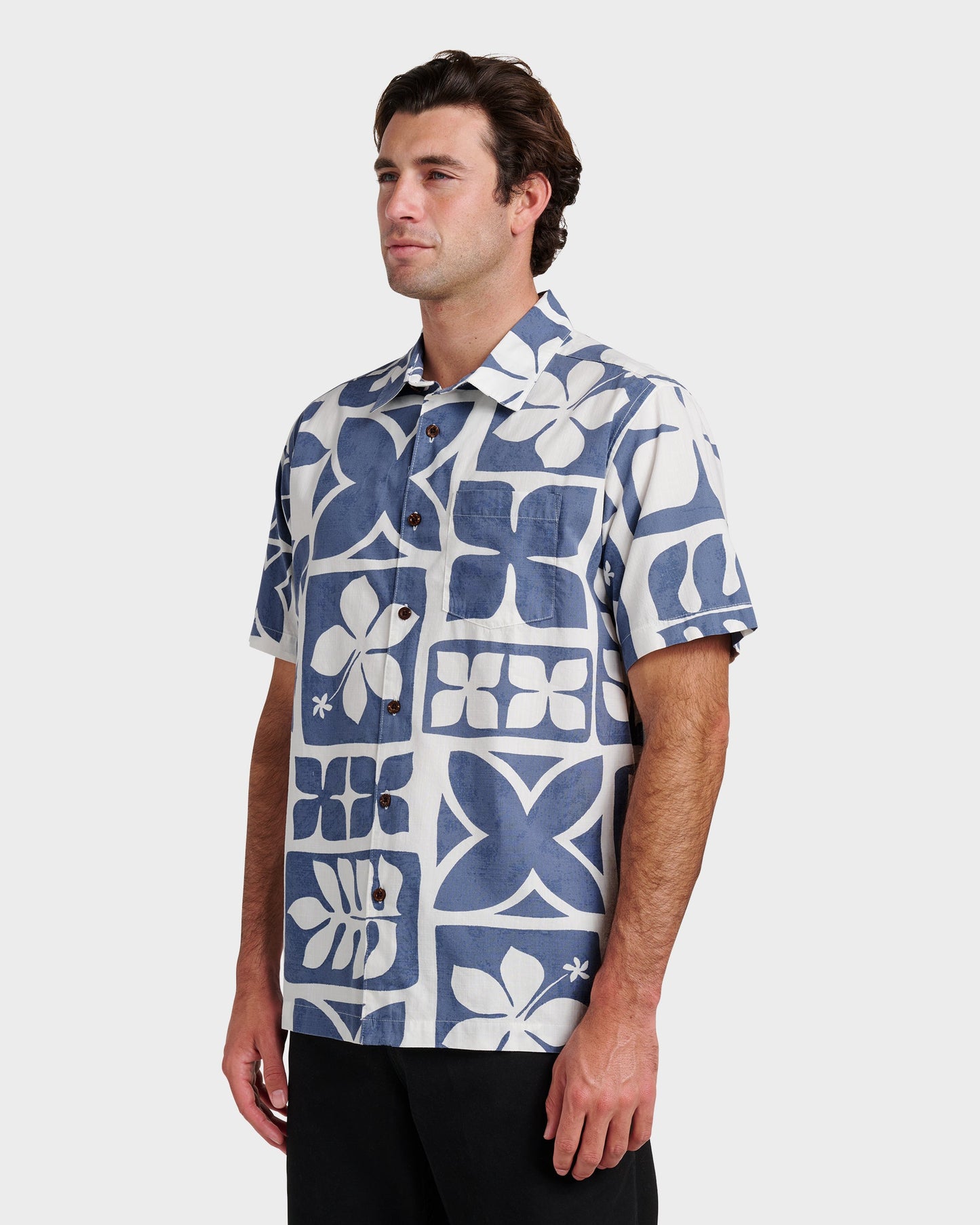 Waterman Tiki Island Shirt - Flint Stone - Quick Silver