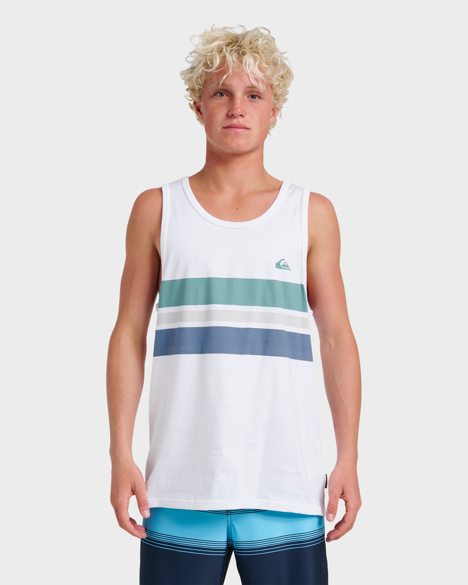 Og Stripe Tank - White - Quick Silver