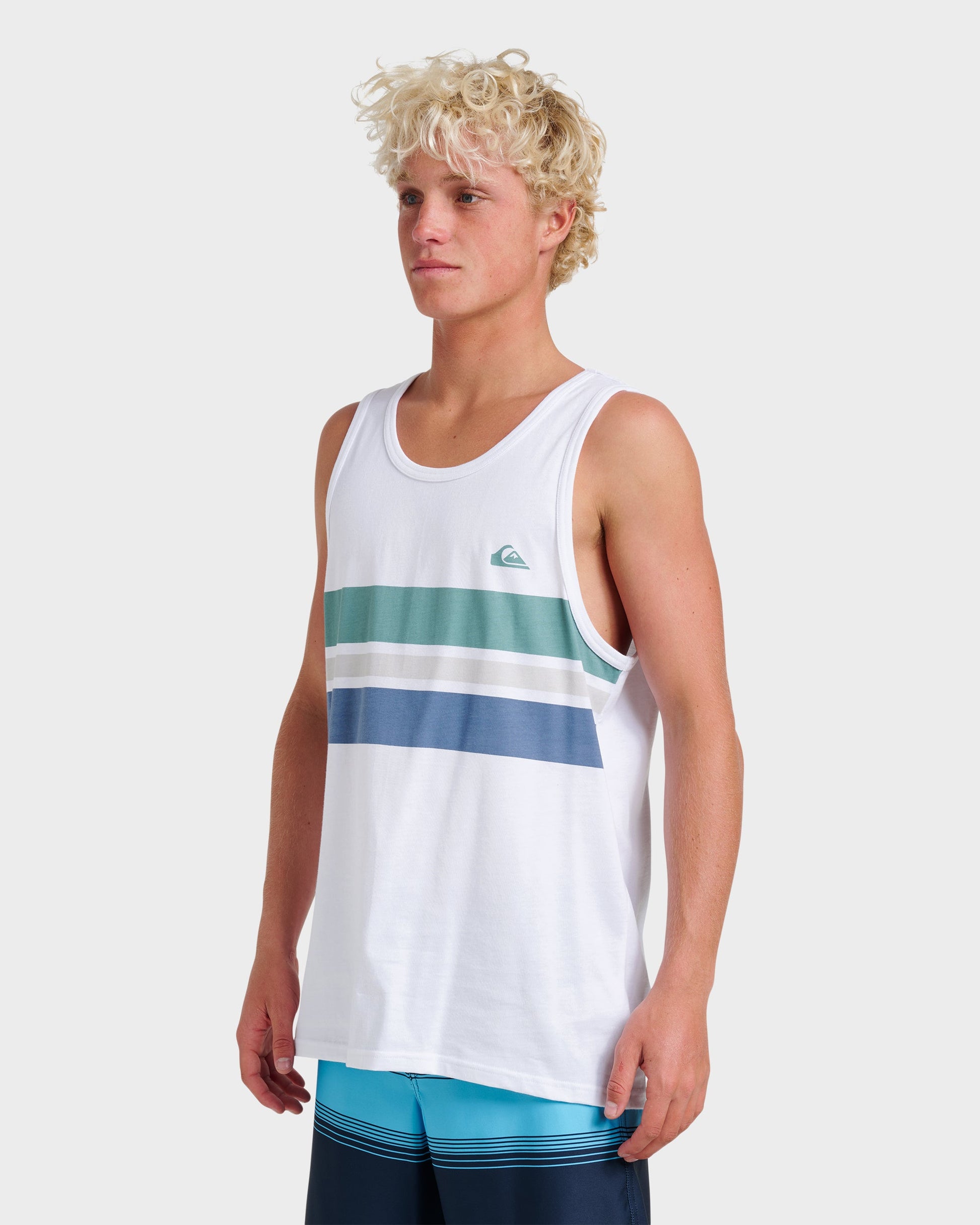 Og Stripe Tank - White - Quick Silver