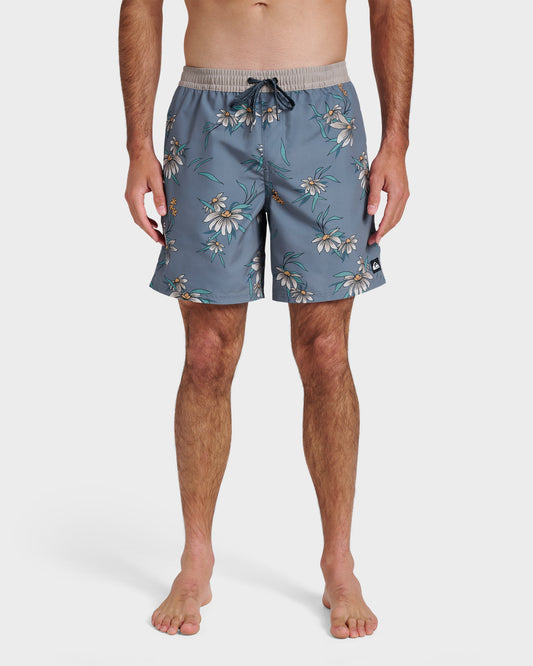 Everyday Coastal Flora 17" Swim Trunks - China Blue - Quick Silver