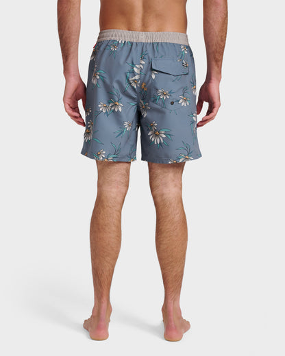 Everyday Coastal Flora 17" Swim Trunks - China Blue - Quick Silver