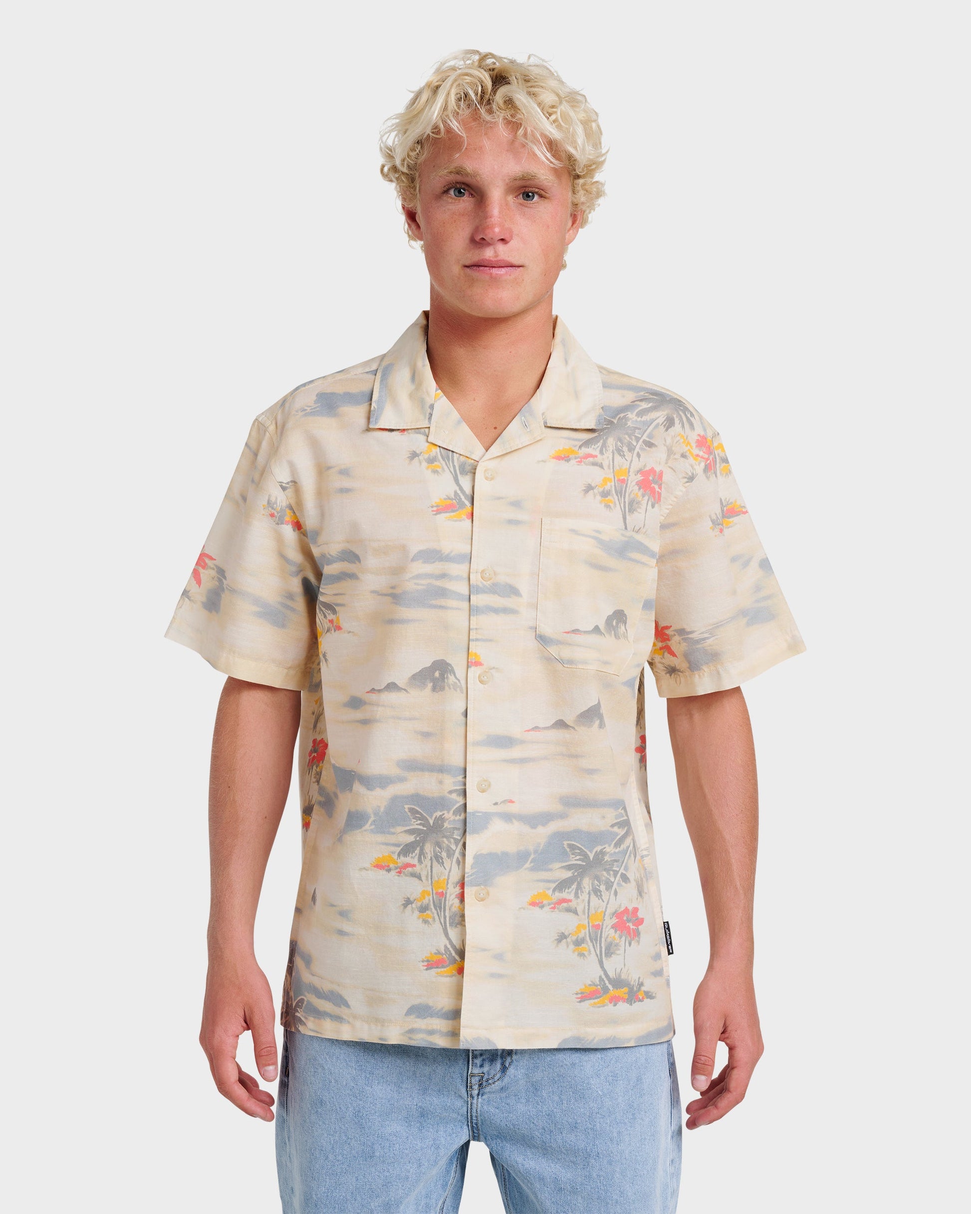 Tropical Surf Casual Short Sleeve Shirt - Birch - Quick Silver
