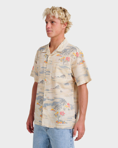 Tropical Surf Casual Short Sleeve Shirt - Birch - Quick Silver