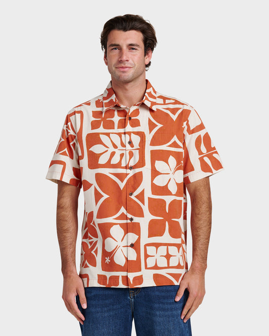 Waterman Tiki Island Shirt - Hot Sauce - Quick Silver