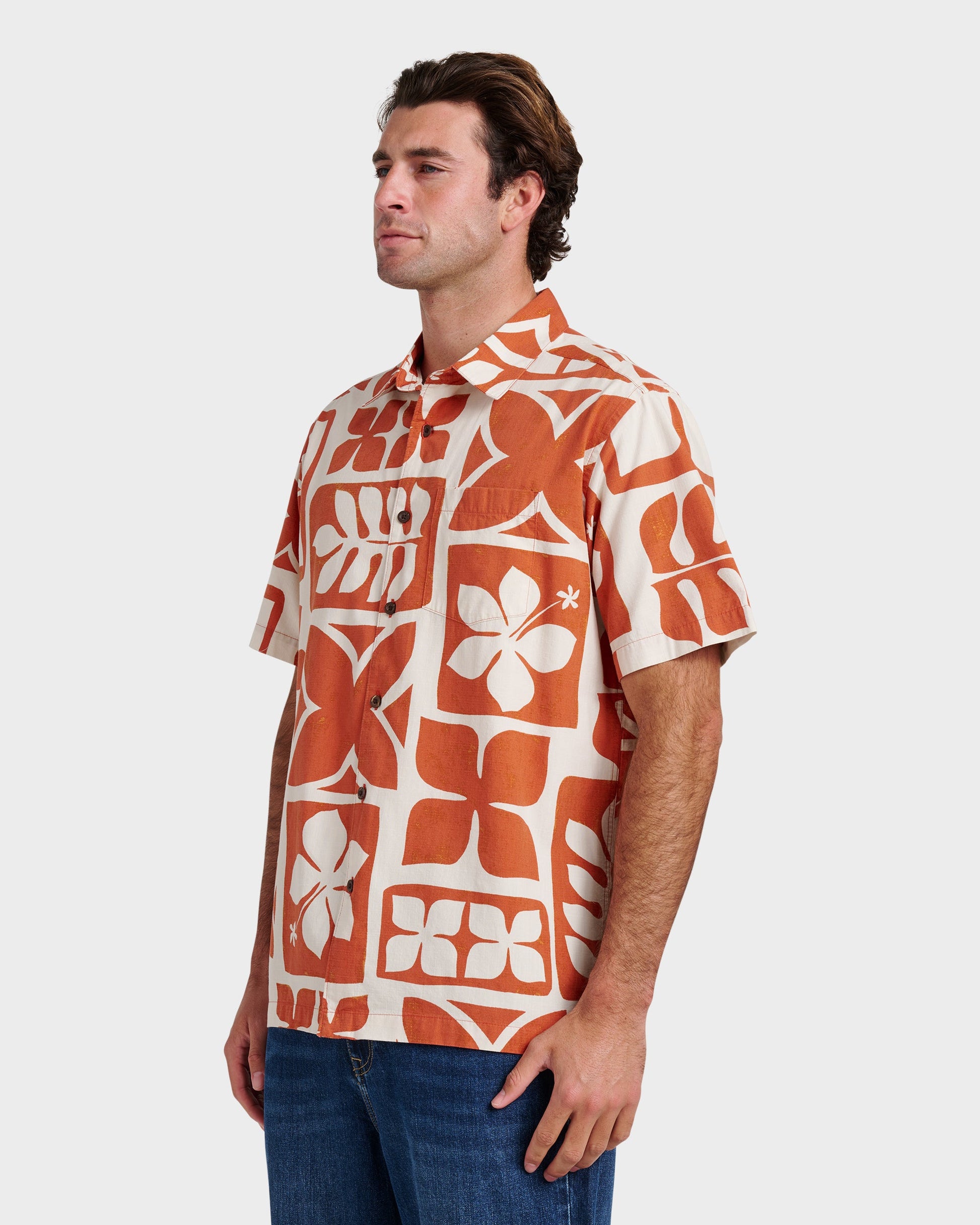 Waterman Tiki Island Shirt - Hot Sauce - Quick Silver