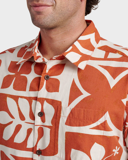 Waterman Tiki Island Shirt - Hot Sauce - Quick Silver